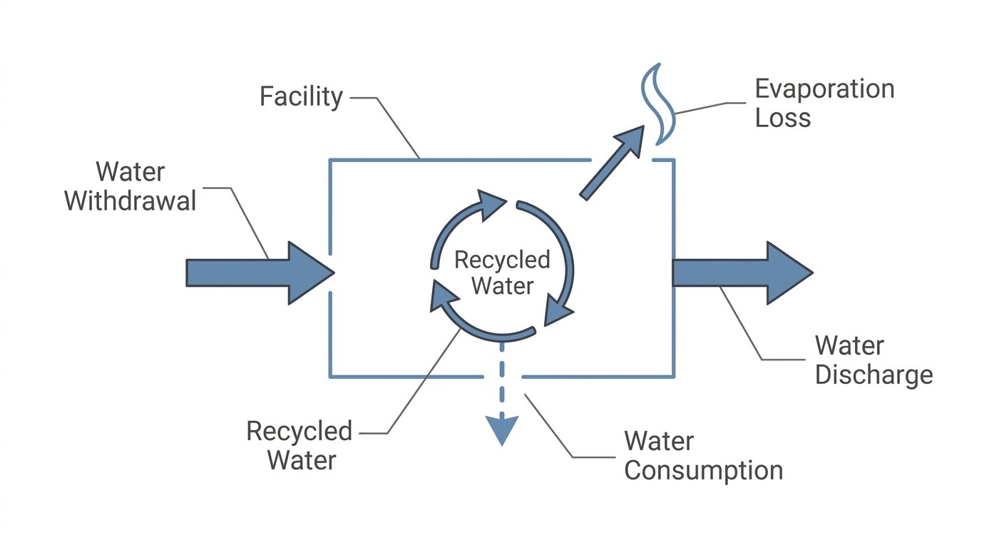 Diagram: Site-level water balance flow for BRSR water compliance