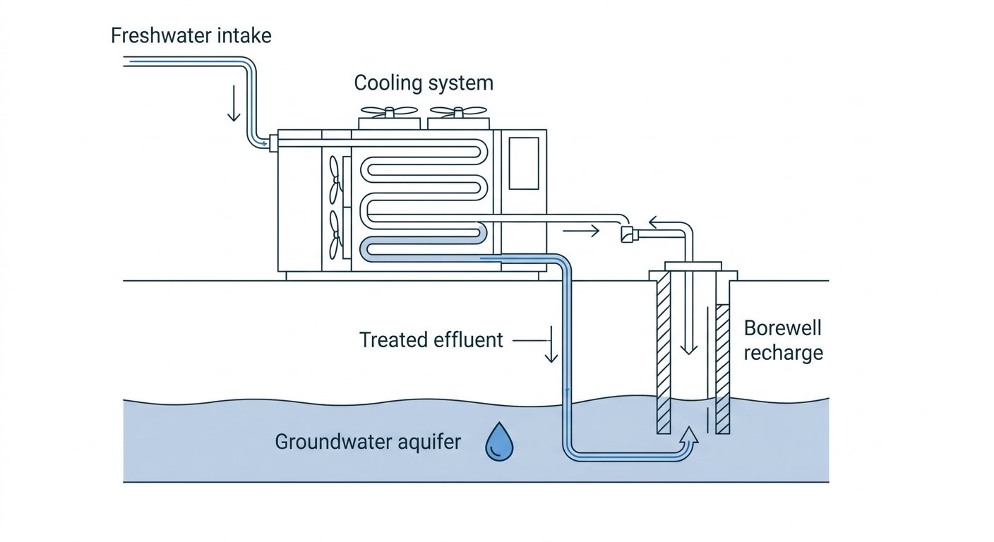 Diagram: Closed-loop water reuse system in an Indian manufacturing plant